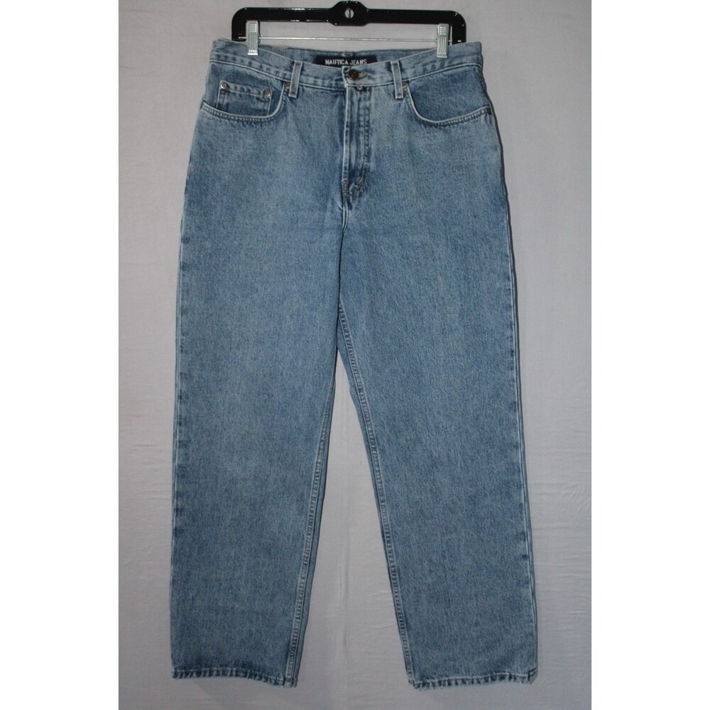 Nautica Jeans Vintage Blue Denim Womens Size 12 x 30 High Rise Medium Wash Y2K